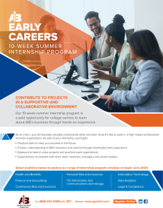 AIB Summer Internship Program FAW outlined